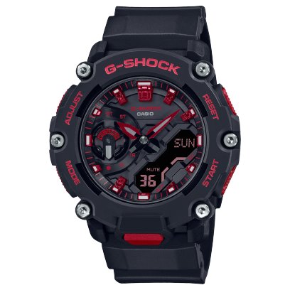 Casio Ga-2200Bnr-1Adr Men Leather G-Shock AnalogDigital Black Dial