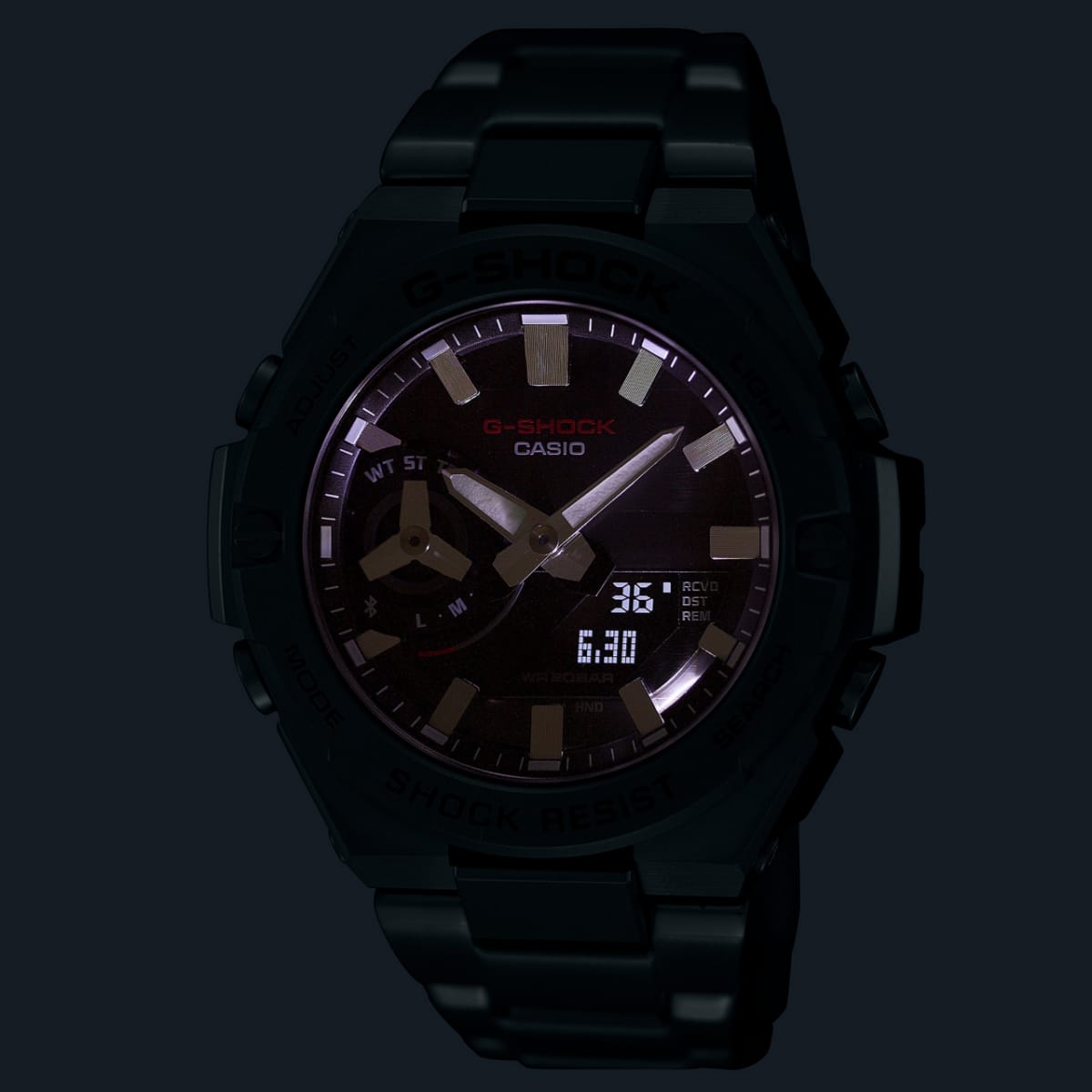 Casio Men Stainless Steel G-Shock AnalogDigital Black Dial Gst-B500D-1Adr
