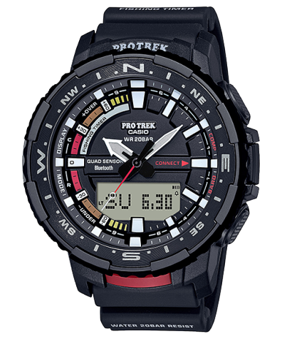 Casio Pro Trek Watch - PRT-B70-1DR Black Dial, Black Band, Black, strap
