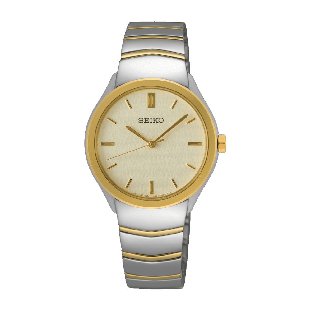 Seiko SUR550P1 Classic Women’s Watch with champagne dial and stainless steel strap