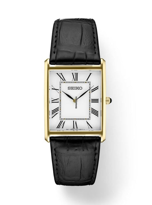 Seiko Tank Quartz White Dial Men's Watch SWR104P1