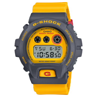 Casio Men Leather G-Shock Digital Yellow Dial Dw-6900Y-9Dr