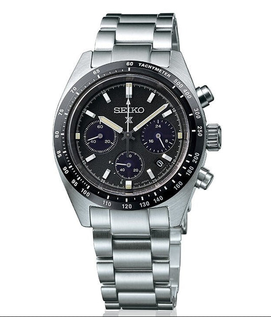 Seiko Prospex Speedtimer SSC819P1 with black dial and stainless steel bracelet
