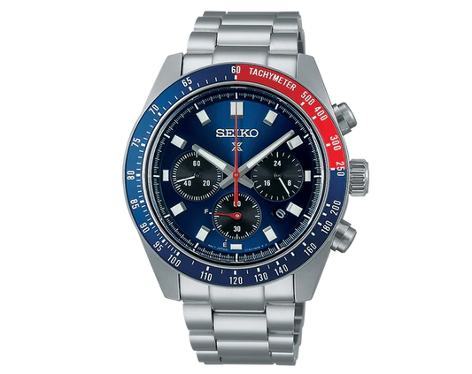 Seiko Prospex Solar Speedtimer SSC913P1 blue dial chronograph with stainless steel strap
