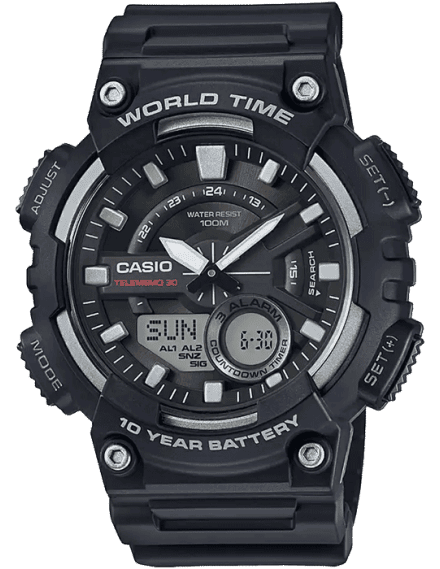 Casio Youth-Combination Analog-Digital Black Dial Men's Watch - AEQ-110W-1AVDF