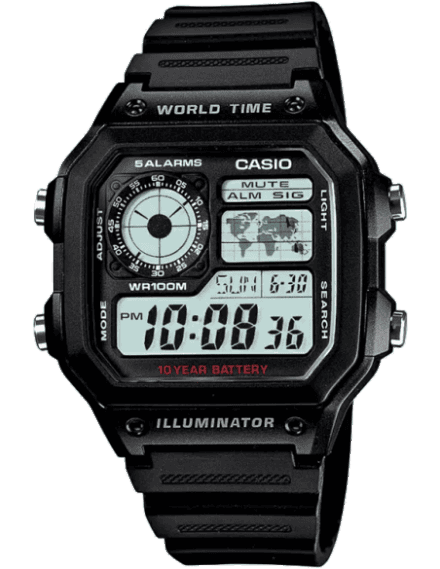 Casio Youth Series Digital Grey Dial Men's Watch - AE-1200WH-1AVDF