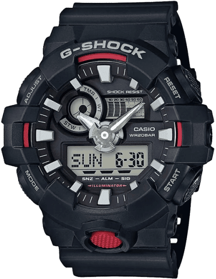 Casio Leather G-Shock Analogdigital Multi-Color Dial Men Ga-700Bnr-1Adr