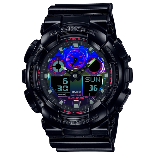 Casio Men Resin G-Shock AnalogDigital Black Dial Ga-100Rgb-1Adr