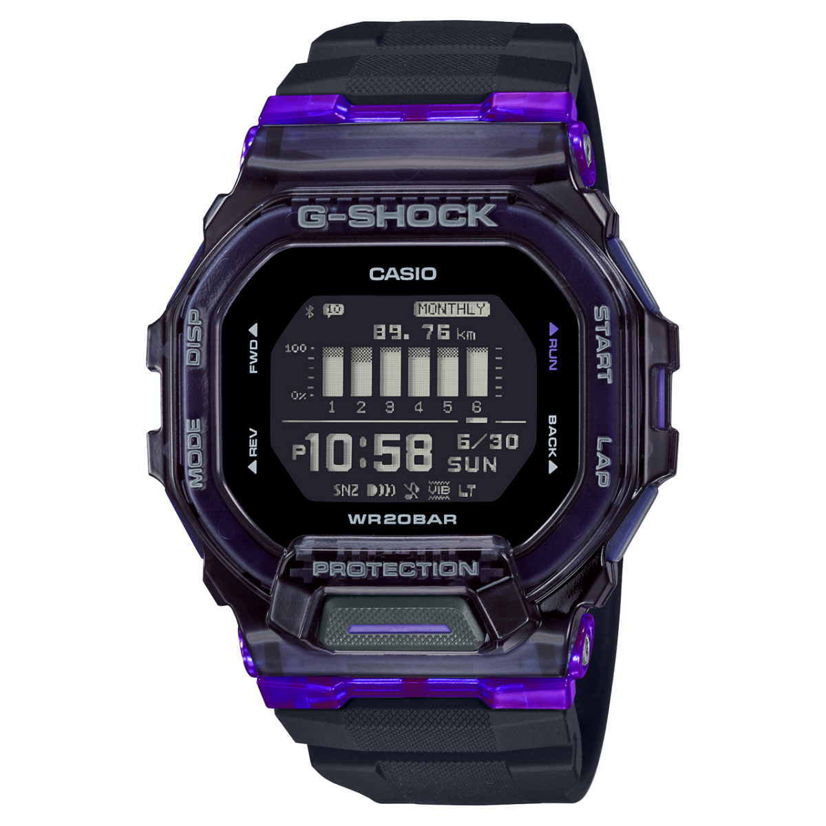Casio G-Shock GBD-200SM-1A6DR Digital Dial Black Resin Strap Men's