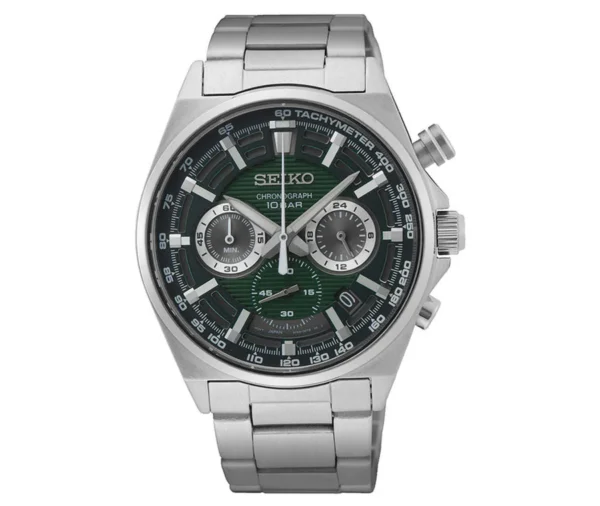 Seiko SSB405P1 Chronograph with green dial and stainless steel case