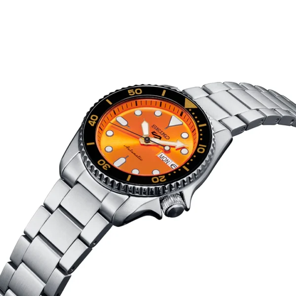 Seiko 5 Sports SRPK35K1 Orange Dial SKX Midi Watch - Image 2