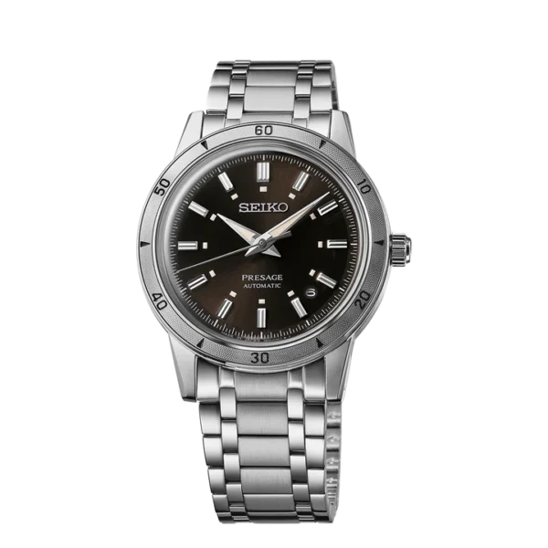 Seiko Presage Style 60s SRPL09J1 – Brown dial automatic watch with stainless steel bracelet and vintage-inspired case