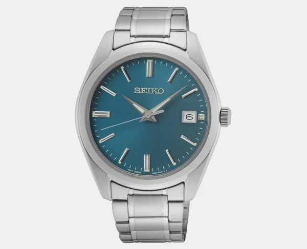 Seiko SUR525P1 men’s blue dial watch with stainless steel strap