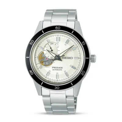 Seiko Presage SSA423J1 – Stainless steel automatic watch with open-heart display and power reserve indicator.