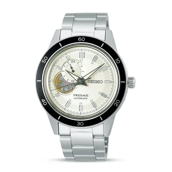 Seiko Presage SSA423J1 – Stainless steel automatic watch with open-heart display and power reserve indicator.