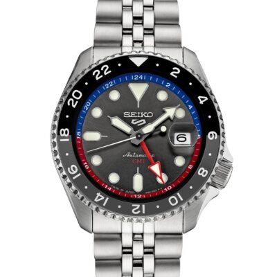 Seiko 5 Sports GMT SKX SSK019 with black dial and 24-hour bezel