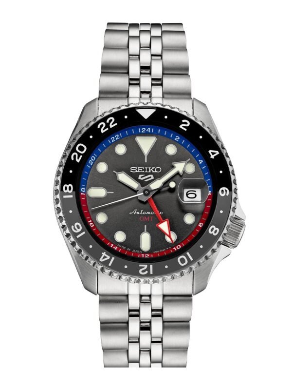 Seiko 5 Sports GMT SKX SSK019 with black dial and 24-hour bezel