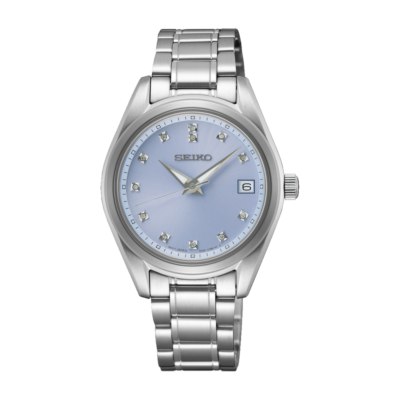 Seiko SUR581P1 women’s watch with blue dial and silver strap