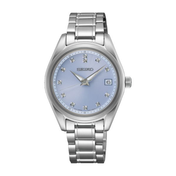Seiko SUR581P1 women’s watch with blue dial and silver strap