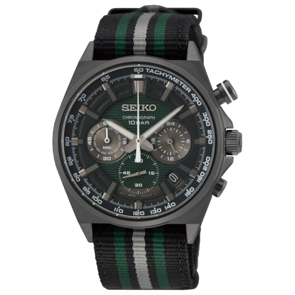 Seiko SSB411P1 Chronograph with green dial and nylon strap
