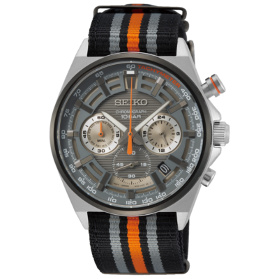 Seiko SSB403P1 Chronograph with grey dial and black nylon strap