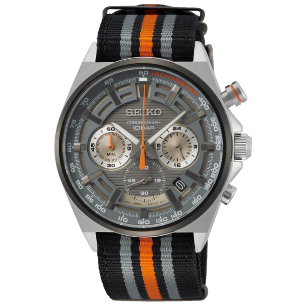 Seiko SSB403P1 Chronograph with grey dial and black nylon strap