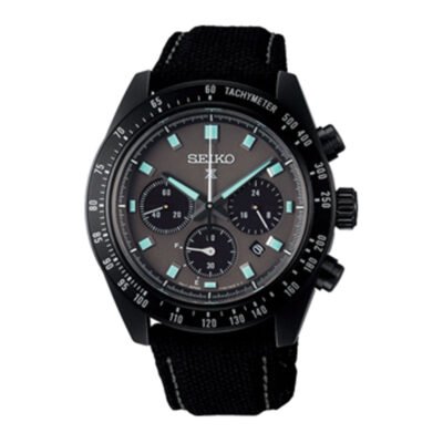 Seiko SSC923P1 Speedtimer with black dial and black nylon strap