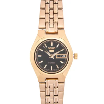 Seiko SYMA06K1 gold-tone women’s automatic watch with champagne dial