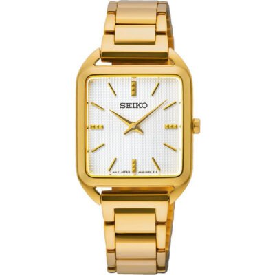 Seiko SWR078P1 women’s watch with white dial and stainless steel strap