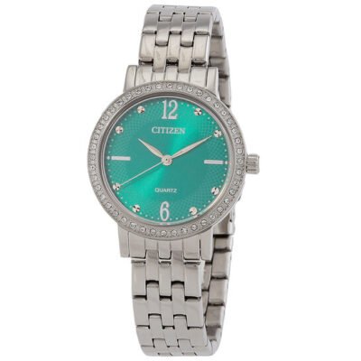 Citizen EL3100-55Z Crystal Green Dial Ladies Watch